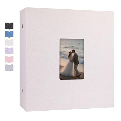 Ruibytree Extra Large Capacity Photo Album 4x6 Pictures 1000 Pockets, Beige | Linen Cover, Horizontal & Vertical 4x6 Photos, Removable Acid-Free Pages, Front Display Window, for Family, Wedding & Travel - color: Beige