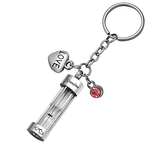 Hourglass Ashes Keychain Urn Pendant Memorial Keepsake Cremation Jewelry Grandma - Customized - color: Grandma - Customized