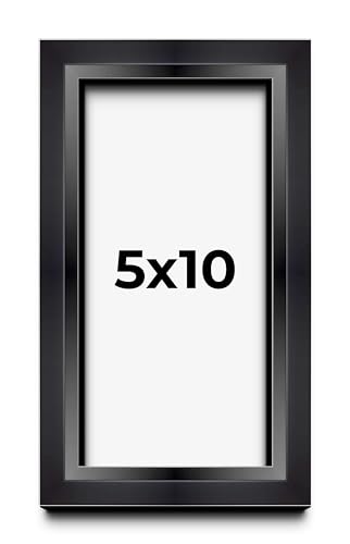 5x10 Shadow Box Black Beveled Display Frame | 1.5 Inches Deep | 1 Inch Wide Moulding | Includes Shatter Resistant Acrylic Plexiglas, Acid-Free Backing and Hanging Hardware - size: 5x10