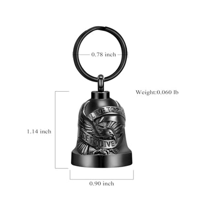 Eagle Love Cremation Keychain Bell Urn Necklaces for Ashes Keepsake Ash Pendant Memorial Urn Keychain Jewelry - color: B-black