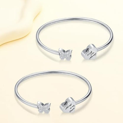 Oinsi CREMATION JEWELRY Stainless Steel Ashes Keepsake Cuff Bangle Opening Bracelet for Women and Men - Double Urn to Hold Ashes - color: B-Always in My Heart