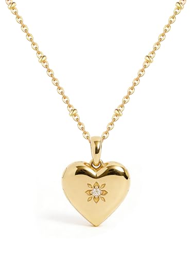 YOUFENG Love Heart Oval Locket Necklace that Holds Pictures Photo Lockets Birthday Gifts Jewelry for Women - style: Heart