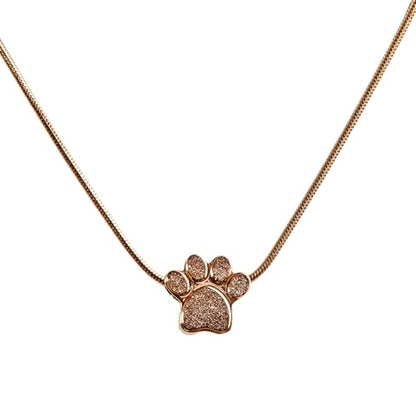 Paw Print Heart Pet Ashes Urn Necklace, Keepsake Pendant-B-Rose Gold - style: B-Rose Gold