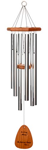 In Loving Memory 35-inch Windchime, Silver w/The Lord is My Shepherd… - color: Silver
