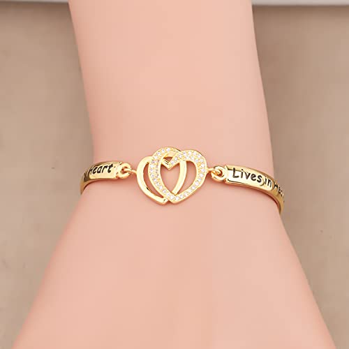 FAADBUK Memorial Jewelry Loss Gift A Piece of My Heart Lives In Heaven Bracelet In Memory of Loved Son Daughter Sympathy Gift - color: A Piece Of C-Gold