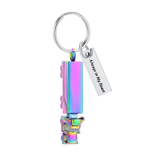 Imrsanl 18 Wheeler Semi Truck Urn Keychain for Ashes for Men Women Memorial Pendant Key Ring Cremation Jewelry Keepsake - color: Colorful