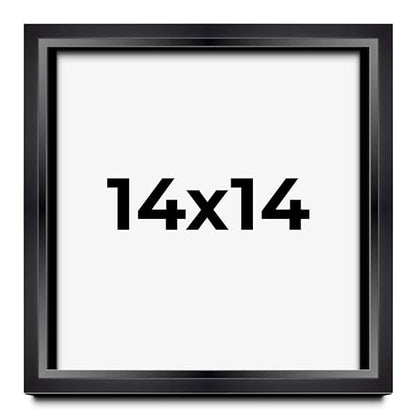 14x14 Shadow Box Black Beveled Display Frame | 1.5 Inches Deep | 1 Inch Wide Moulding | Includes Shatter Resistant Acrylic Plexiglas, Acid-Free Backing and Hanging Hardware - size: 14x14