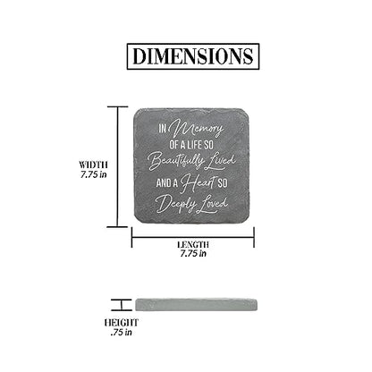 Pavilion Gift Company – Life So Beautifully Lived – 7.75” Indoor Outdoor Weatherproof Decorative Garden Stepping Stone Beloved Grave Memorial in Memory Bereavement Remembrance Loss Gift