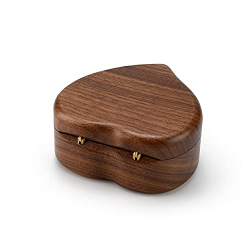MusicBoxAttic 18 Note Heart Shaped Solid Walnut Musical Keepsake - Many Songs to Choose - White Christmas - size: 432. White Christmas