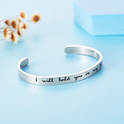 LParkin Memorial Bracelet Sympathy Gift I'll Hold You in My Heart Until I Hold You in Heaven Remembrance Bereavement Gifts Jewelry