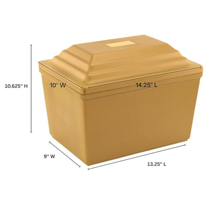 Custom Silverlight Engraved Safeguard Urn Vault for Ground Burial - Gold, Holds One Urn - color: Gold