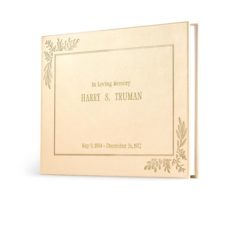 Funeral Guestbook - Guestbook for Funeral Celebration (Gold) | Elegant Memorial Keepsake, Premium Hardcover Construction, Thoughtfully Designed for Services, Lasting Tribute to Loved Ones - color: Gold
