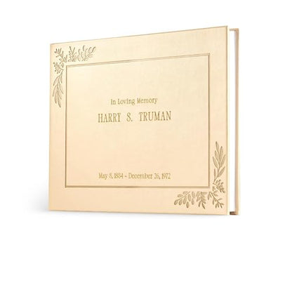 Promot Funeral Guestbook - Guestbook for Funeral Celebration (Gold) - color: Gold