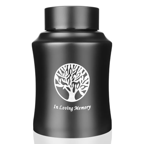 Tree of Life Cremation Urn for Human & Pet Ashes Memorial Keepsake | Secure Leak-Proof Stainless Steel, Small to Large Sizes - color: Un3 Black, size: Medium
