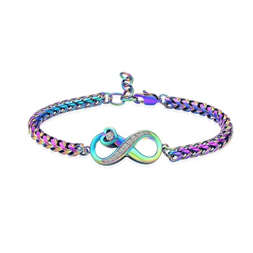 zeqingjw Infinity Urn Bracelet for Ashes for Women Adjustable Cremation Jewelry Memorial Ash Keepsake Bracelet for Loved Ones - color: Colorful