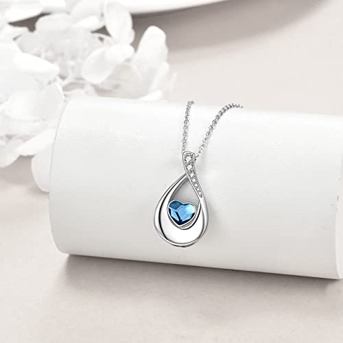 CRMAD Hummingbird/turtle/heart/dragonfly/bee/moon/tree of life Urn Necklace for Ashes Sterling Silver Jewelry for Women Memory Necklace - style: crystal