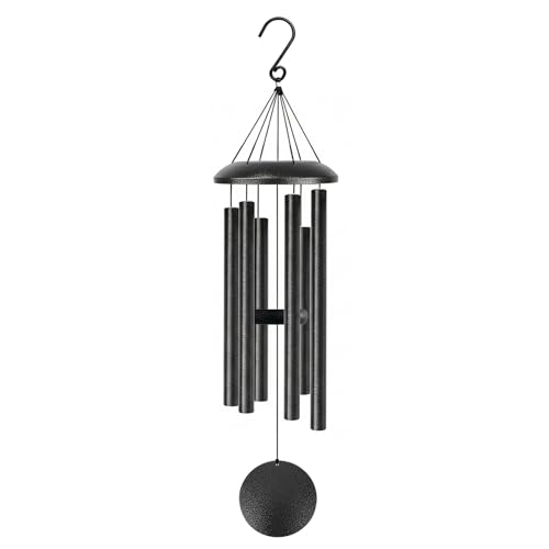 Wind Chimes for Outside Deep Tone, 38" Large WindChimes with 6 Tubes, 100% Rustproof Aluminum, Memorial Gift or Garden Patio Porch and Outdoor Décor(Silver) - color: Silver 38"
