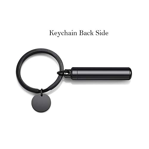 Personalized Master Free Engraving Custom Pet Dog Paw Cylinder Cremation Urn Keychain Keepsake Memorial Ashes Jewelry Black - color: Black(non-engraving)