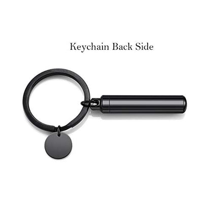 Personalized Master Free Engraving Custom Pet Dog Paw Cylinder Cremation Urn Keychain Keepsake Memorial Ashes Jewelry Black - color: Black(non-engraving)