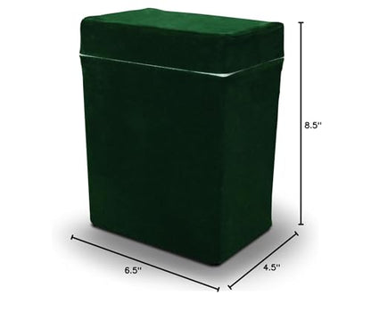 Velvet Urn Bag with TSA Approved Cremation Container | Holds Cremated Ashes of Human Adult | For Use in a Niche or Ground Burial | Fits the Crowne Burial Urn Vault (Green) - color: Green