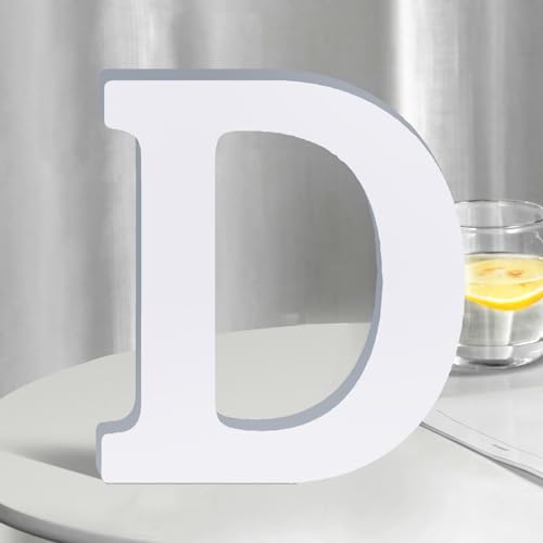 White Wooden Letters 8 Inch for Wall Decor,Large Unfinished Wood Letters for Home,Wooden Alphabet Letters for Crafts,Standing Garden Board or Room Name Signs DIY Carft (D) - color: D