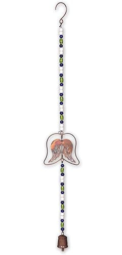 Sunset Vista Designs Memorial Marker - Commemorative Hanging Ornament Angel Wings Bell, 30" Long - color: Angel Wings