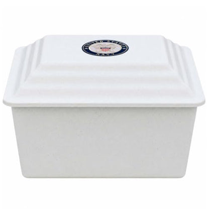 LegacyGuard Durable Polymer Burial Urn Vault for One Cremation Urn - Ground Burial Protection - Gray, Navy Blue, Green, and White - Made in the United States (White/USN) - color: White/Usn
