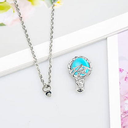 Gredstar Tree of Life Urn Necklace for Ashes, Birthstone Memorial Pendant | Teardrop Design, Love Symbol Detail, 12 Birthstone Colors, Stainless Steel, Ashes Holder, Funnel Kit Included - color: December