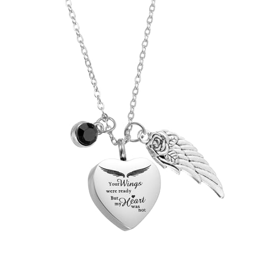 uxcell Cremation Necklace for Ashes with Stones, Urn Ash Memorial Cremation Necklaces Waterproof Keepsake Pendant with Funnel Kit for Ashes of Loved Ones, Pet (Dark Green) - color: Dark Green
