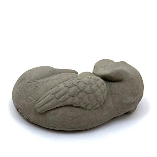 Sleeping Dog w/Wings: Durable Solid Stone Statue. Perfect Home Décor & Sealed for Outdoors. Handcrafted USA. (Antique/Gray)