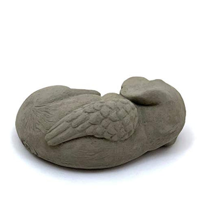 Sleeping Dog w/Wings: Durable Solid Stone Statue. Perfect Home Décor & Sealed for Outdoors. Handcrafted USA. (Antique/Gray)