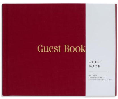 Lamare Wedding Guest Book – Photo Guest Book for Wedding Reception Party | Elegant Linen Guest Book for Wedding and Sign in Book for Party, Baby Shower, Bridal Shower, Birthday & Anniversary - color: Burgundy