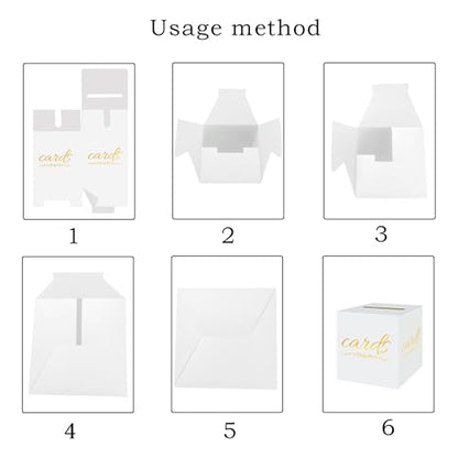 Navy Blue and Gold Card Box for Party Graduation Baby Bridal Shower Birthday Funeral 7.8 x 7.8 x 7.8 In Gift Card Holder Wedding Card Boxes for Reception Raffle Voting Ballot Box with Slot - color: BlueGoldF