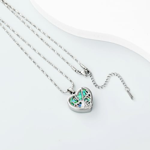 Imrsanl Guitar Pick Cremation Urn Necklace for Ashes - color: Heart-Customize
