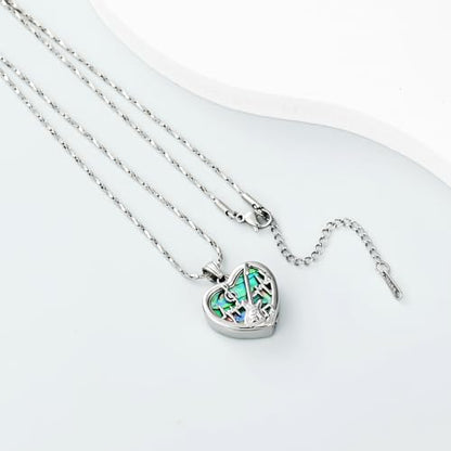 Imrsanl Guitar Pick Cremation Urn Necklace for Ashes - color: Heart-Silver