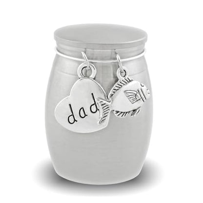 Small Urn for Dad Fishing Keepsake Miniature Ashes Holder Loss of Father | Cremation Ashes Fisherman Memorial. Holds a Small Amount of Ashes. Perfect Sharing Urn for Dividing Among Family Members