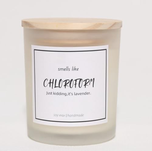 True Crime Gifts for Women, Serial Killer Gifts for Women, Crime Junkie Merch, Stress Relief - Smells Like Chloroform Scented Candle, Natural Soy Wax & Natural Essential Oils - color: Smells Like Chloroform