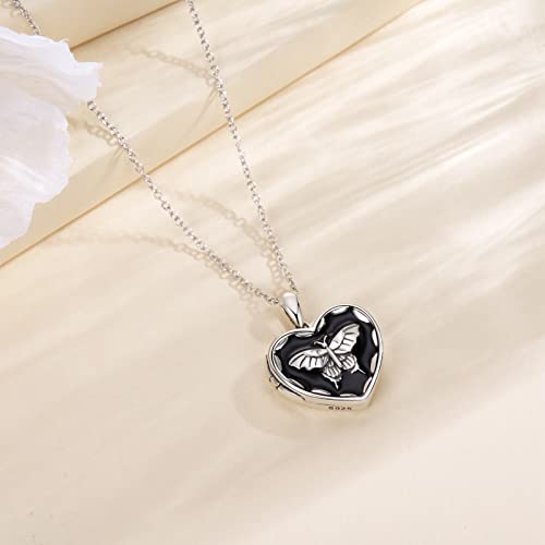 Butterfly Locket Necklace That Holds Pictures 925 Sterling Silver Locket Necklace That Holds Pictures Memorial Keepsake Photos Locket Pendant Jewelry Gifts For Women Loved One