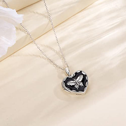 Butterfly Locket Necklace That Holds Pictures 925 Sterling Silver Locket Necklace That Holds Pictures Memorial Keepsake Photos Locket Pendant Jewelry Gifts For Women Loved One