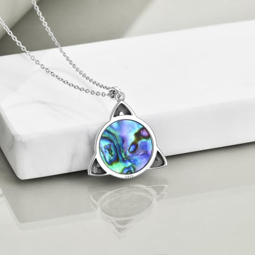 WINNICACA Celtic Knot Necklace 925 Sterling Silver Celtic Pendant Irish Urn Necklace Jewelry Birthday Anniversary Valentine's Day Gifts for Her Women Wife Girlfriend Daughter - style: 1-Celtic Knot Necklace(Abalone)