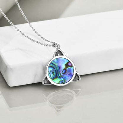 WINNICACA Celtic Knot Necklace 925 Sterling Silver Celtic Pendant Irish Urn Necklace Jewelry Birthday Anniversary Valentine's Day Gifts for Her Women Wife Girlfriend Daughter - style: 1-Celtic Knot Necklace(Abalone)
