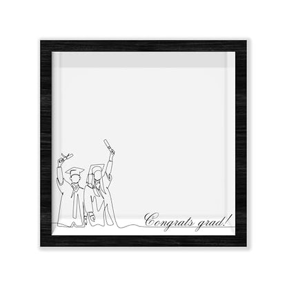 Black Graduation Shadow Box Frame with Slot, Congrats Grad Photo Frames, Memorial Shadow Boxes Display Cases for Keepsakes, College Graduation Gifts and Decorations, 27 - size: congrats grad