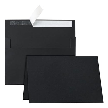 Guakicae 100 Packs Black Note Cards and Envelopes 4 x 6 - color: Black, size: 4x6-100pcs