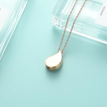 Tree of Life Teardrop Urn Necklace for Ashes Teardrop Crystal Cremation Jewelry Celtic knot Ashes Pendant Stainless Steel Keepsake Memorial Jewelry for Women Men - color: Rosegold