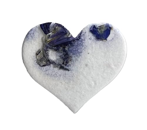Of The Earth Handmade Paper - Small Heart Shape Seed Embedded Cotton Tags - 1.75" X 1.5" - Set of 50 (04s Purple Petal) - color: 04s Purple Petal