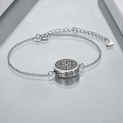 Celtic Knot Urn Bracelet for Ashes 925 Sterling Silver Cremation Jewelry for Ashes Keepsake Irish Gifts for Women