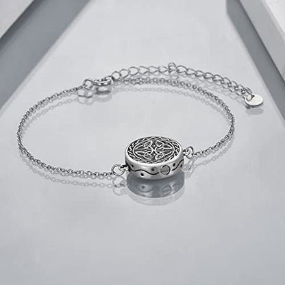 Celtic Knot Urn Bracelet for Ashes 925 Sterling Silver Cremation Jewelry for Ashes Keepsake Irish Gifts for Women