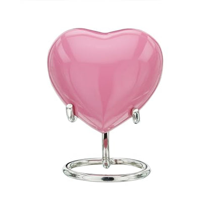 Mini Heart Urn / Cremation Keepsake For Ashes / Heart With Stand From Keepsake Company (Pink) - color: Pink