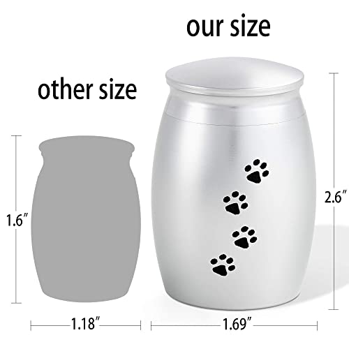 Small Urns for Pet Ashes,Silver Mini Urn for Dog/Cats Ashes - color: Silver