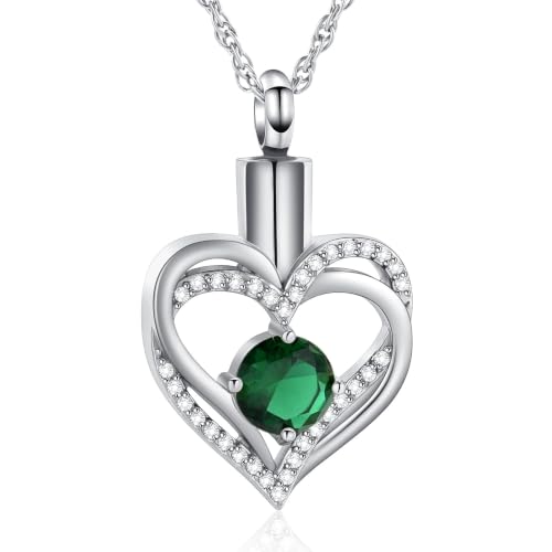 shajwo Cremation Jewelry Heart Urn Necklace for Ashes of Loved One - color: Customize